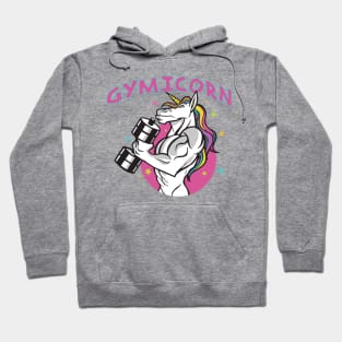 The Gymicorn, A One-ear Motif With Dumbbell Training Hoodie